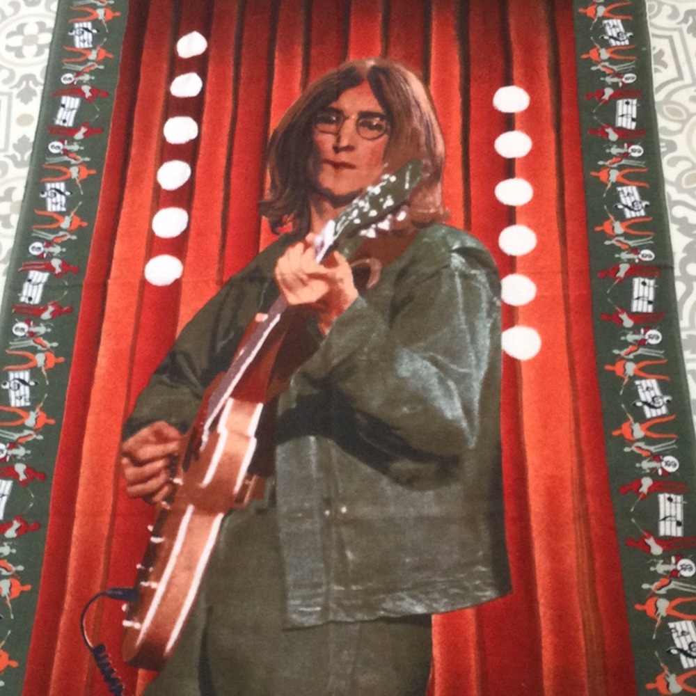 Last one. 🎸John Lennon vintage wall hanging from 1970’s. With images of Beatles